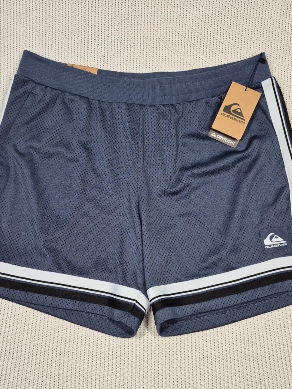 Quiksilver DRYFLIGHT Shorts Mens Sz XL Vintage Indigo 7” Inseam Wicking Stretch